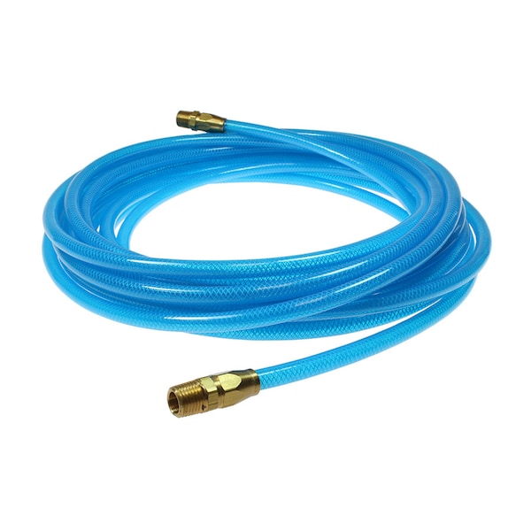 Flexeel Hose 5/16 ID x 25 ft 1/4 MPT Reusable Transparent Blue